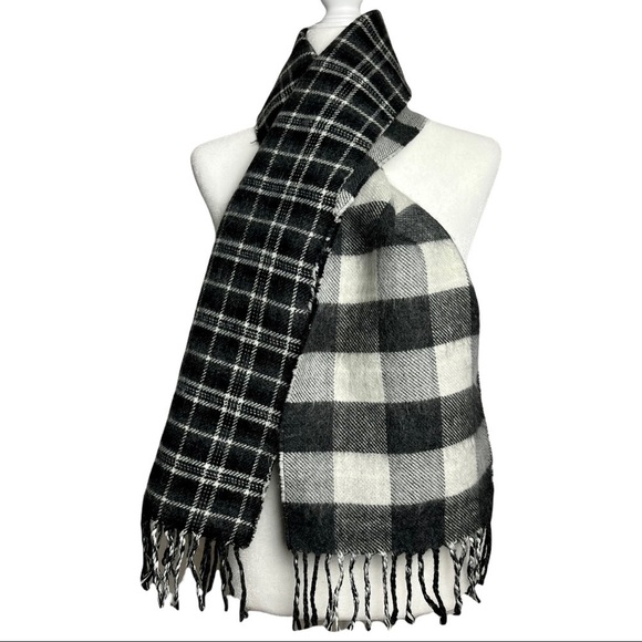 Chaps Reversible Scarf Black and Gray - Picture 1 of 5